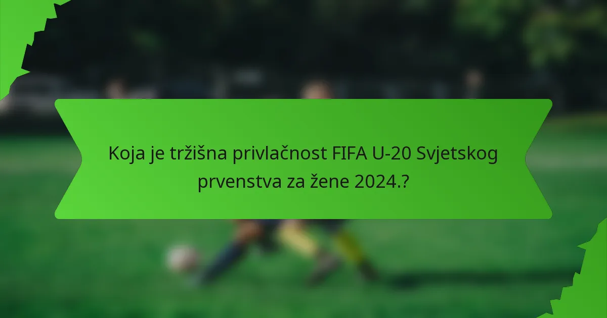 Koja je tržišna privlačnost FIFA U-20 Svjetskog prvenstva za žene 2024.?