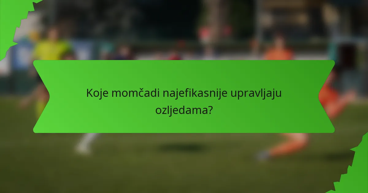 Koje momčadi najefikasnije upravljaju ozljedama?
